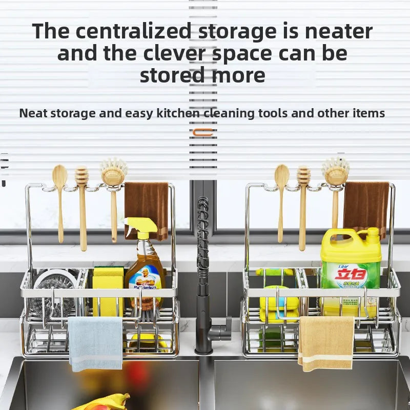 Stainless Steel Storage Shelf, Metal Kitchen Organiser Rack for Pantry, Bathroom, Office, Heavy Duty & Space Saving