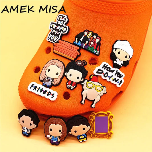 Single Piece Old Friends Shoe Charm – Fun Garden Shoe & Clog Decoration Pin, Unisex Gift