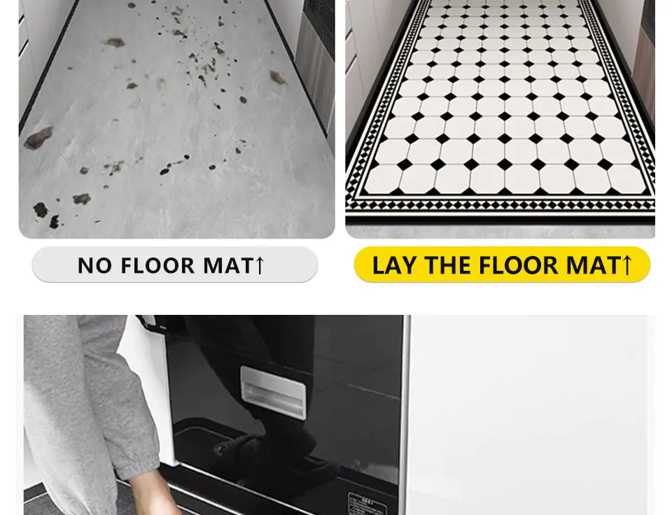 Kitchen Rug Super Absorbent Kitchen Mat for Floor Non-slip Rugs Bathroom Mat Washable Kitchen Carpet
