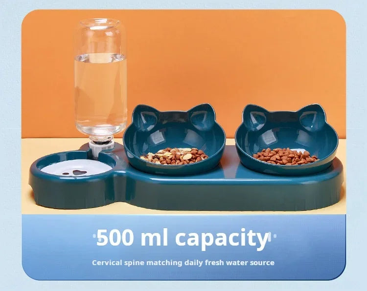 Dual-Purpose Pet Bowl with Water Dispenser – Automatic Drinking & Feeding for Cats and Dogs