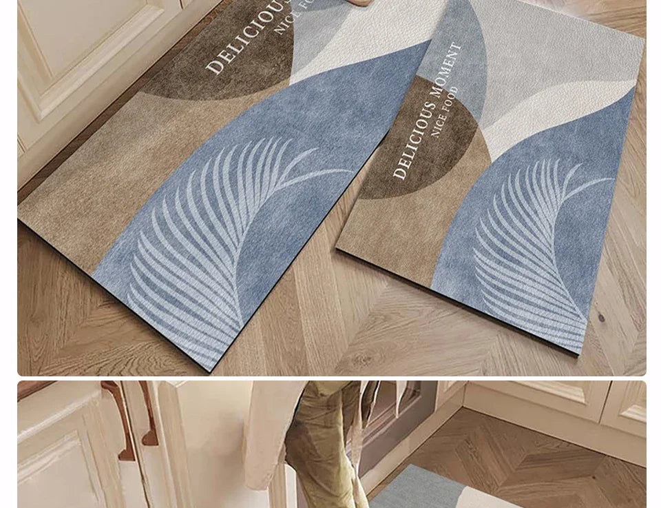 Carpet for Kitchen Floor Mat Pvc Waterproof Oil-proof Leather Rug Anti-slip Foot Mats Home Decoration