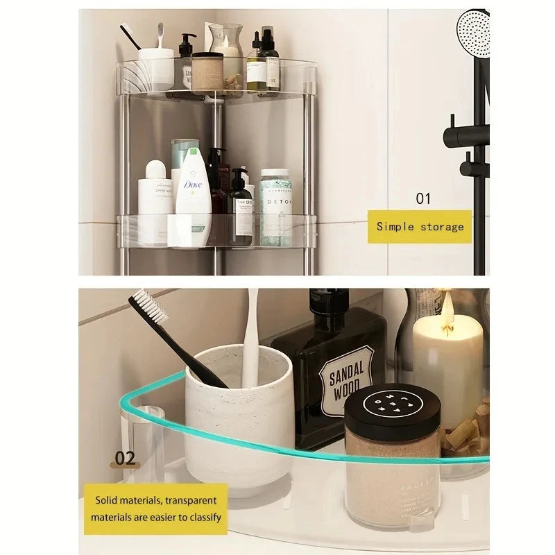 Shelf Trolley Bathroom Organiser Shelves Kitchen Home Large Capacity Storage Rack Acryl Cart Corner Cosmetic Organiser Supplies