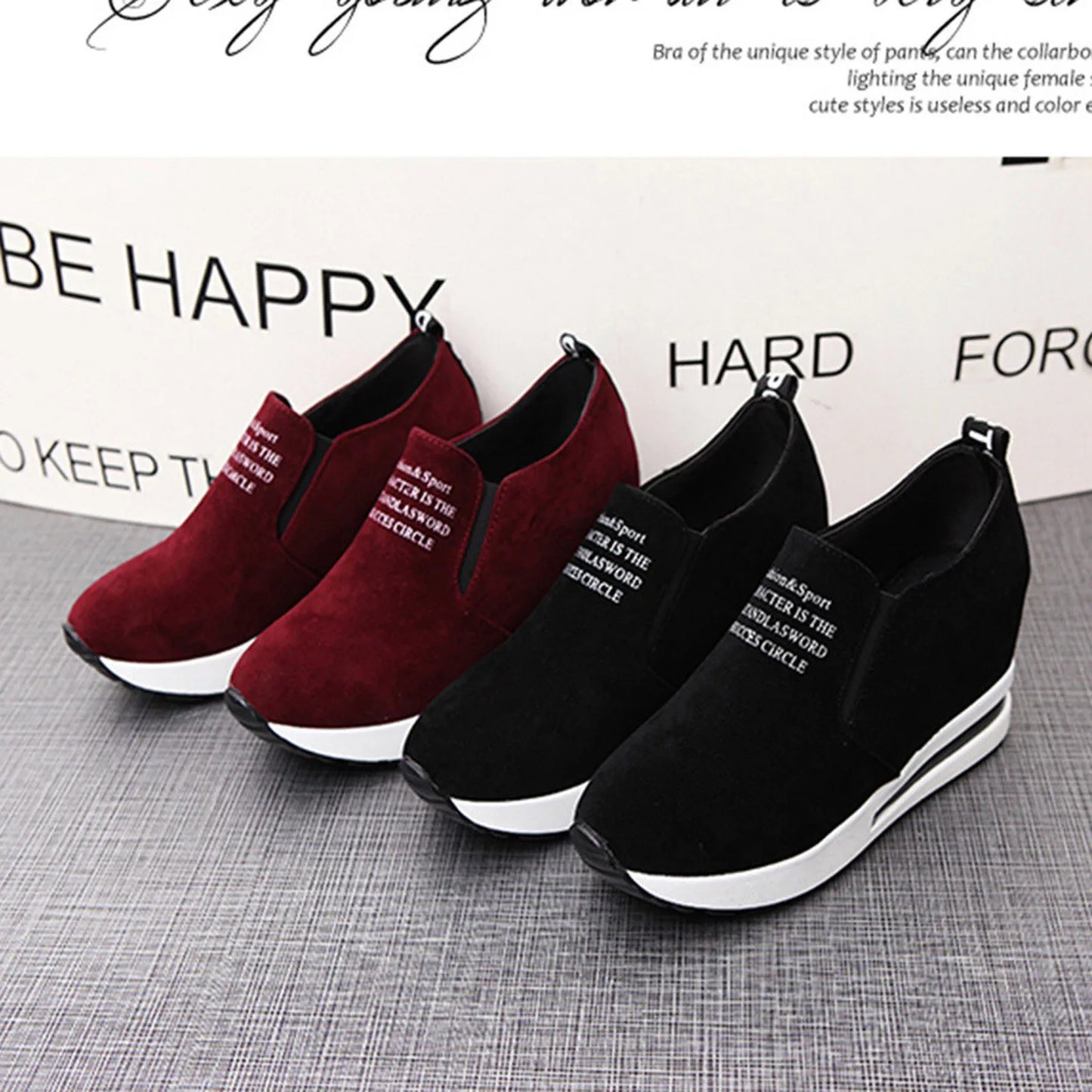 High Platform Shoes 2024 Spring Breathable Suede Sneakers Hidden Increasing Sport Shoes Women Wedge Casual Chunky Shoes