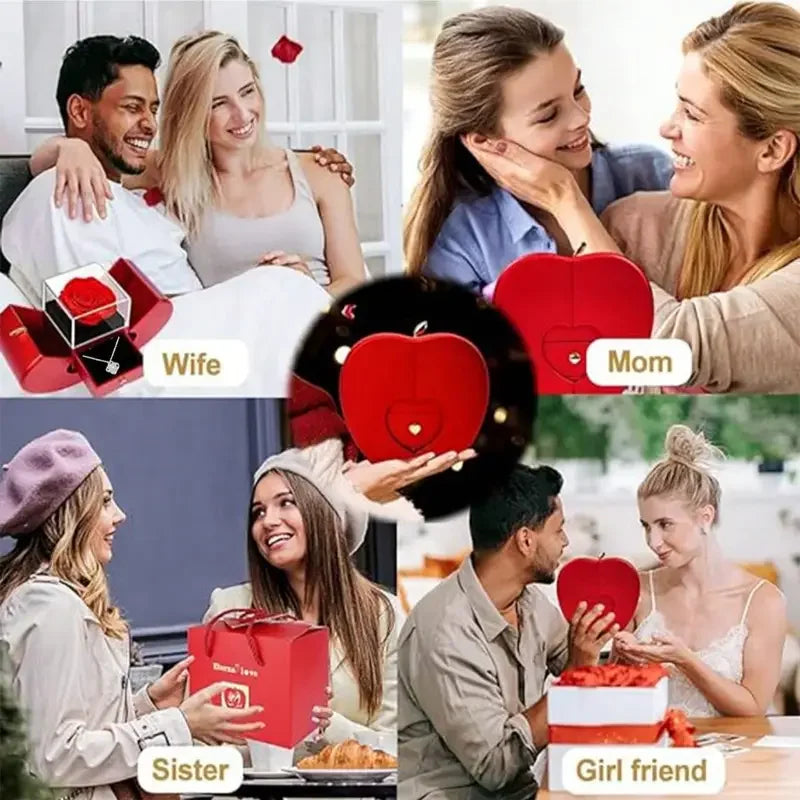 1pcs Luxury Rose Jewelry Box - Valentine's Day, Mother's Day, Eternal Flower Artificial Flower Gift Box Jewelry Box