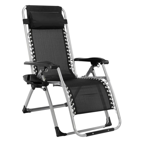 Infinity Zero Gravity Chair with Pad, Patio Chairs with Pillow and Utility Tray Adjustable Folding Recliner for Deck,Patio,Beach