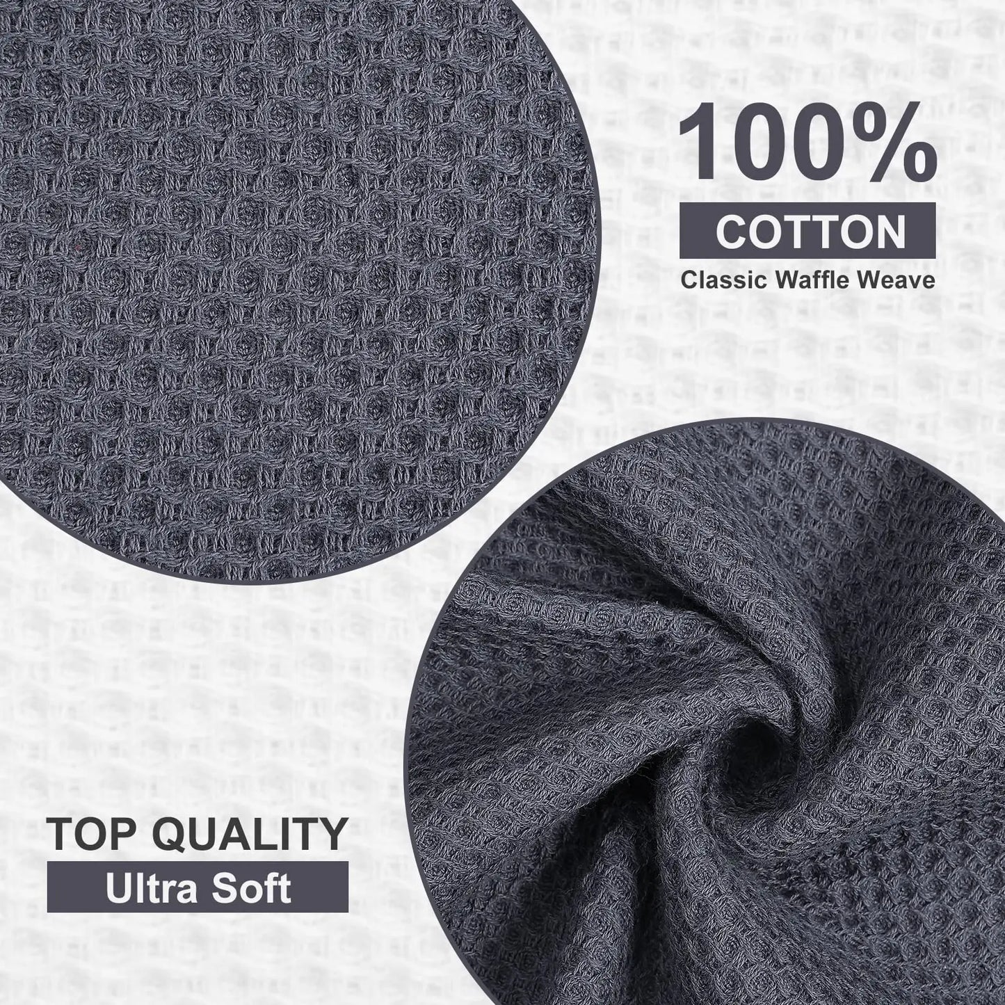 Olanly Kitchen Towel 100% Cotton Dishcloth Waffle Weave Kitchen Cloth Super Absorbent Quick Drying Wash Cloth Home Cleaing Towel