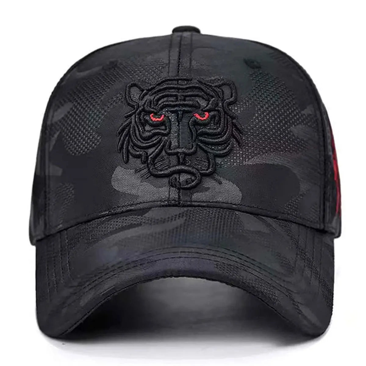 Tiger head embroidered baseball cap for men and women, casual street fashion, versatile style