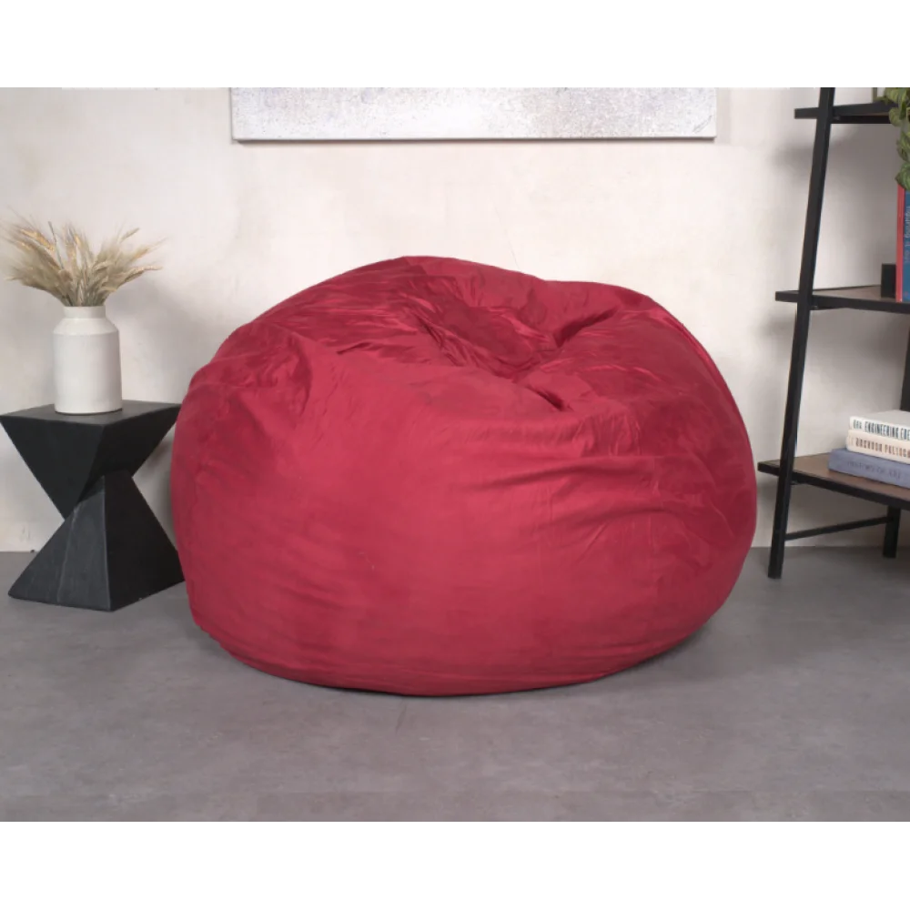 5-Foot Comfortable High-Density Shredded Foam Bean Bag Chair Removable Microsuede Cover Ideal Reading and Bedroom