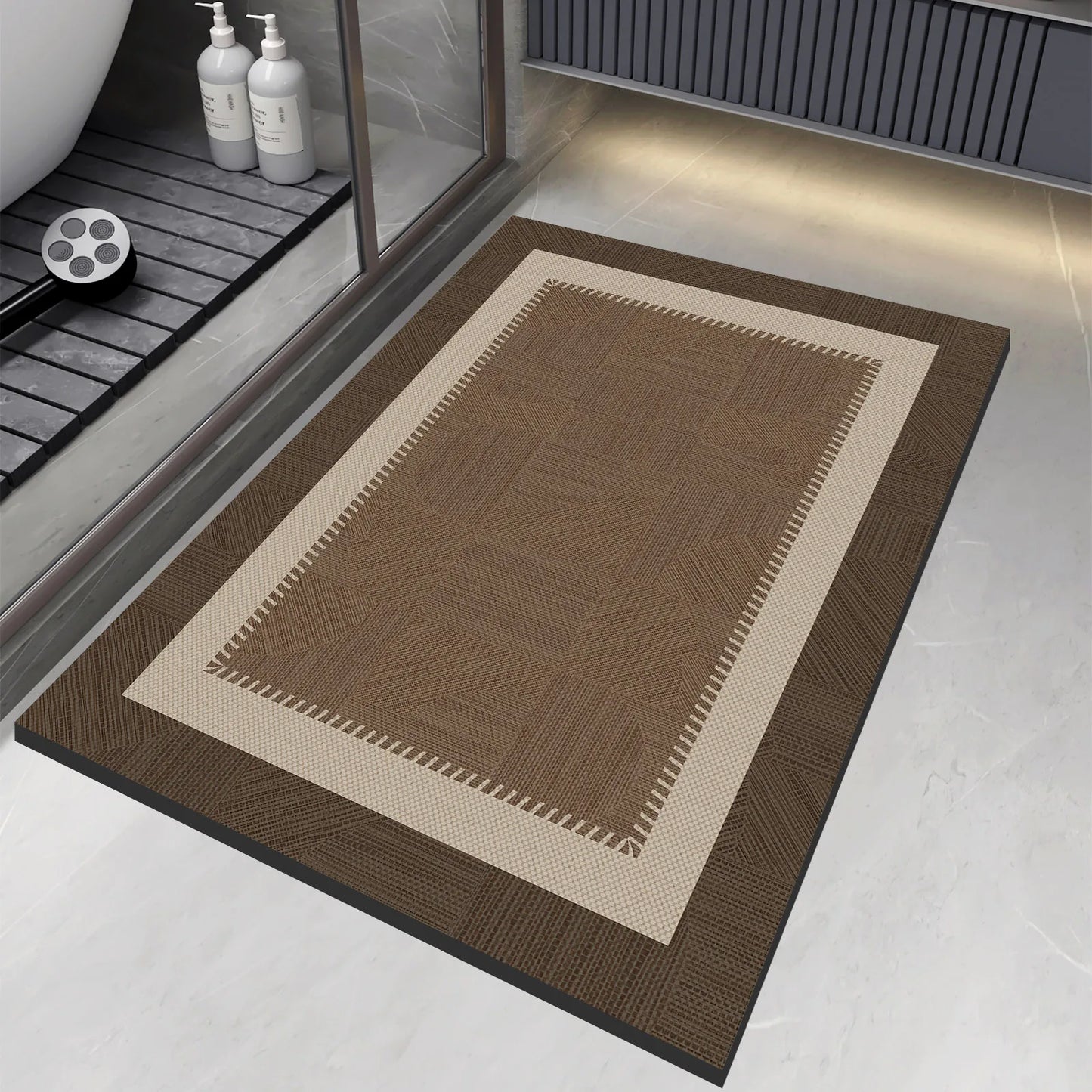Luxury Vintage Diatomite Bath Mat Bathroom Carpet Super Absorbent Shower Foot Mats Non Slip Quick Dry Toilet Room Rugs Doormat