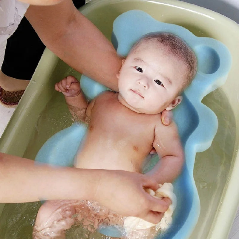 New Baby Infant Bath Sponge Seat Cute Anti-Slip Foam Pad Mat Body Support Safety Kids Cushion Suitable Kid Washing Body Supplies
