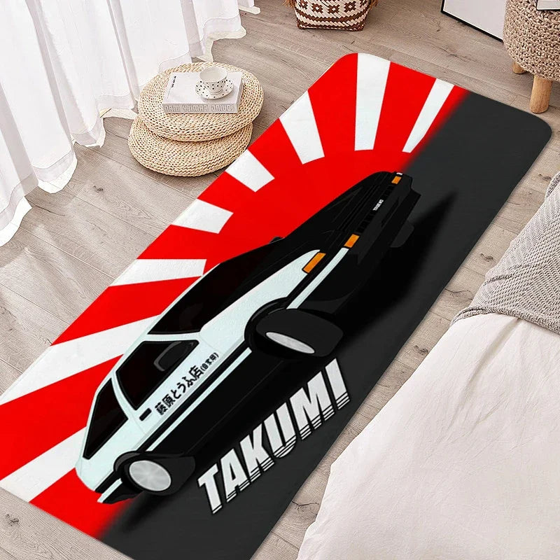 Bathroom Rug I-Initial D Room Floor Carpet for Bedroom Entrance Door Doormat Non Slip Veranda Floor Mat Cool Custom Soft Bathmat