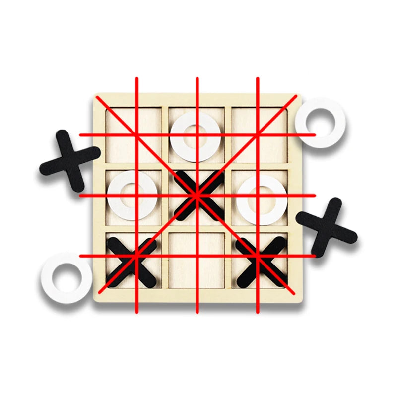 Solid Wooden Tic Tac Toe Board Game Montessori Toys - Perfect for Family Fun and Backyard Entertainment!