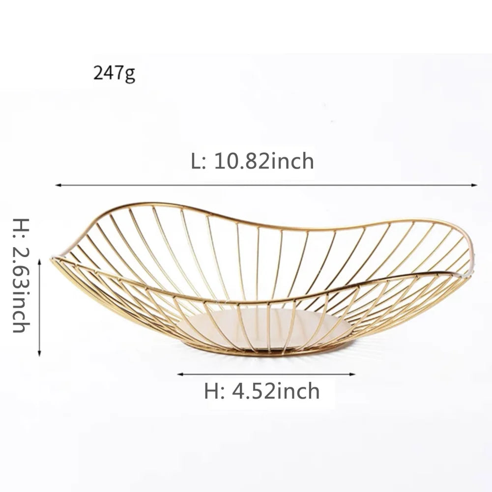 Metal Fruit Basket Simple Fruit Basin Multi-Size Iron Snack Bread Vegetable Storage Bowls Kitchen Eggs Dessert Holder Organiser