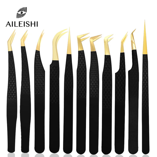 Black Stainless Steel Eyelash Tweezer
