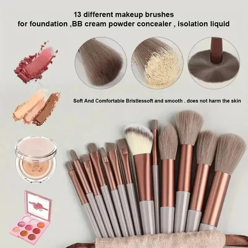 13pcs Makeup Brush Colour Set