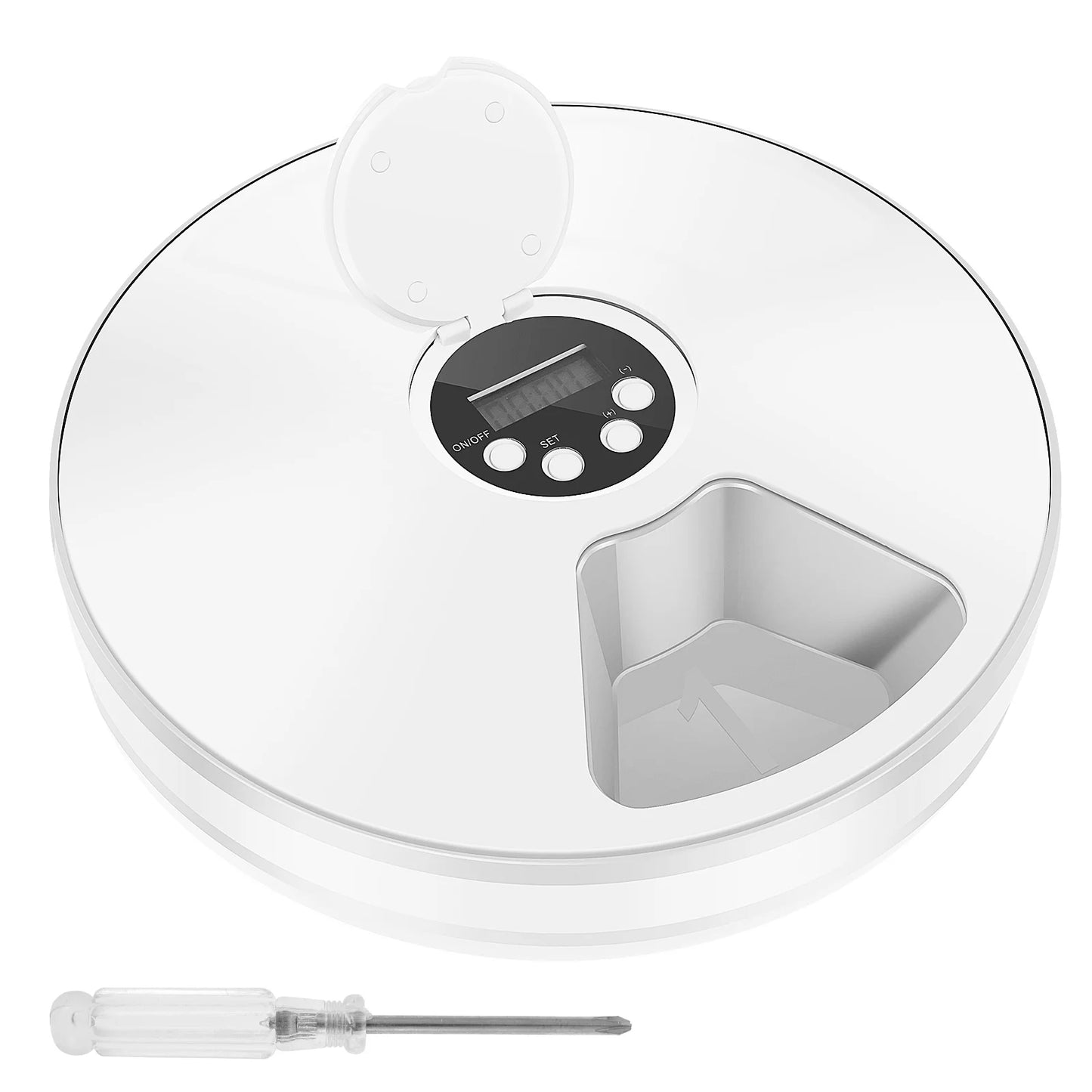 Automatic Pet Feeder 6-Grids 24 Hour Timing Wet/Dry Snacks Feeding Device Battery Powered For Cats Dogs Foods Dispenser