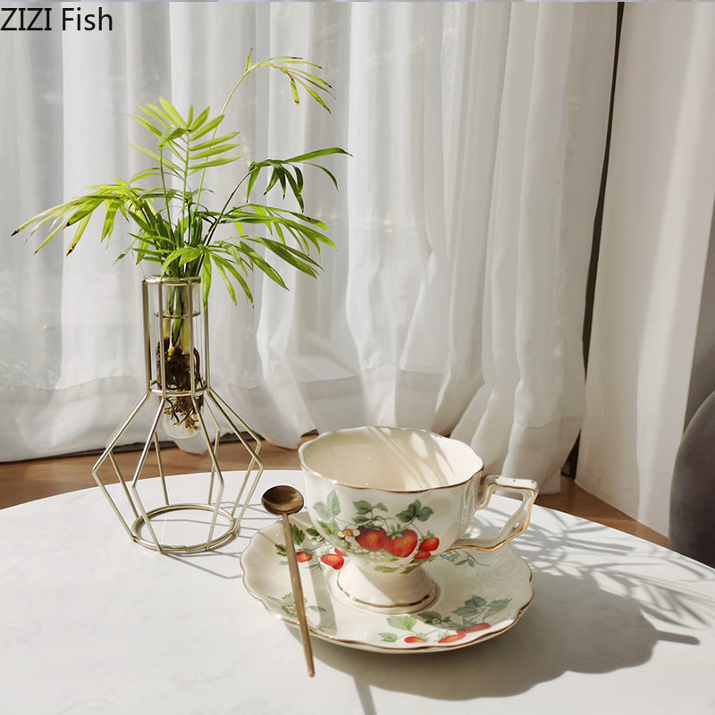 European Retro Coffee Cup & Saucer Set