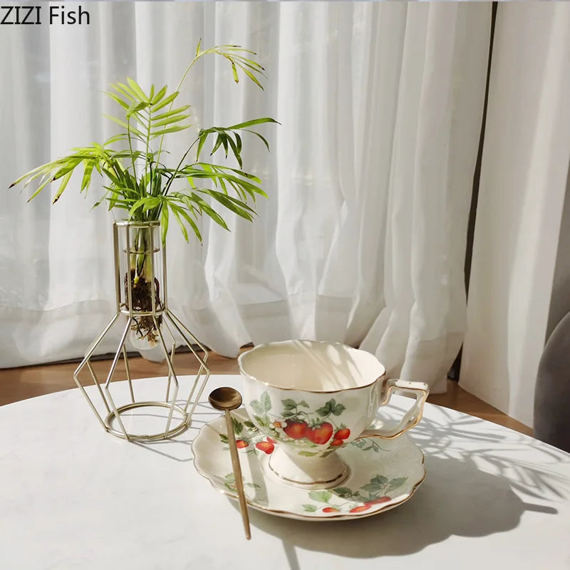 European Retro Coffee Cup & Saucer Set