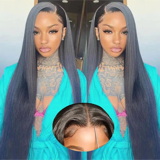 Brazilian Bone Straight 13x4 13x6 Transparent Lace 30 32 Inch   Human Hair Wigs 360 Lace Frontal Wig  4X4 Lace Closure Wig