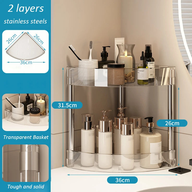 Shelf Trolley Bathroom Organiser Shelves Kitchen Home Large Capacity Storage Rack Acryl Cart Corner Cosmetic Organiser Supplies