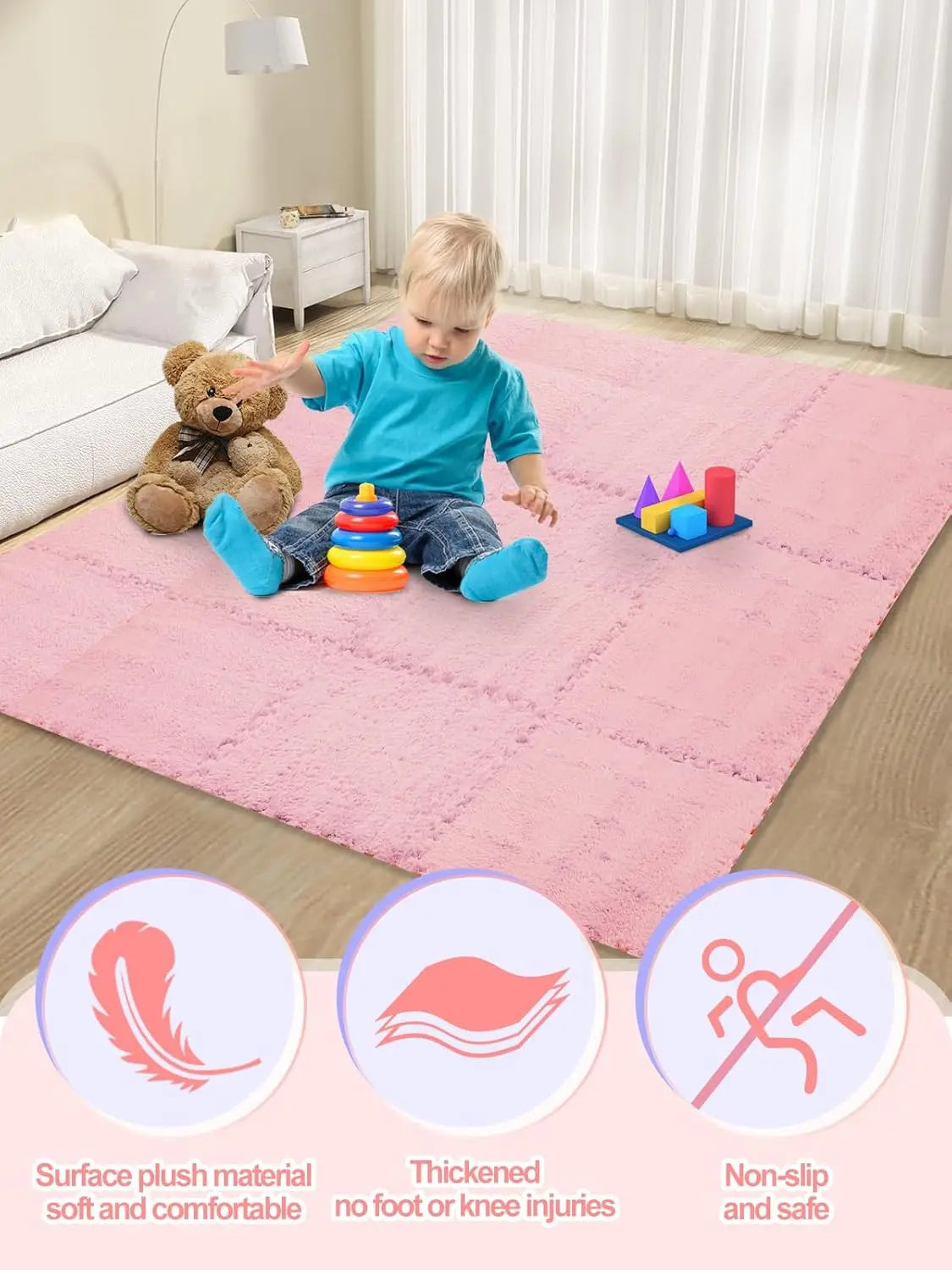 30X30X1cm Soft Plush Children's Mat Baby Toys Eva Foam Puzzle Carpet Warm Children Play Mats Interlocking Rugs Infant Carpet