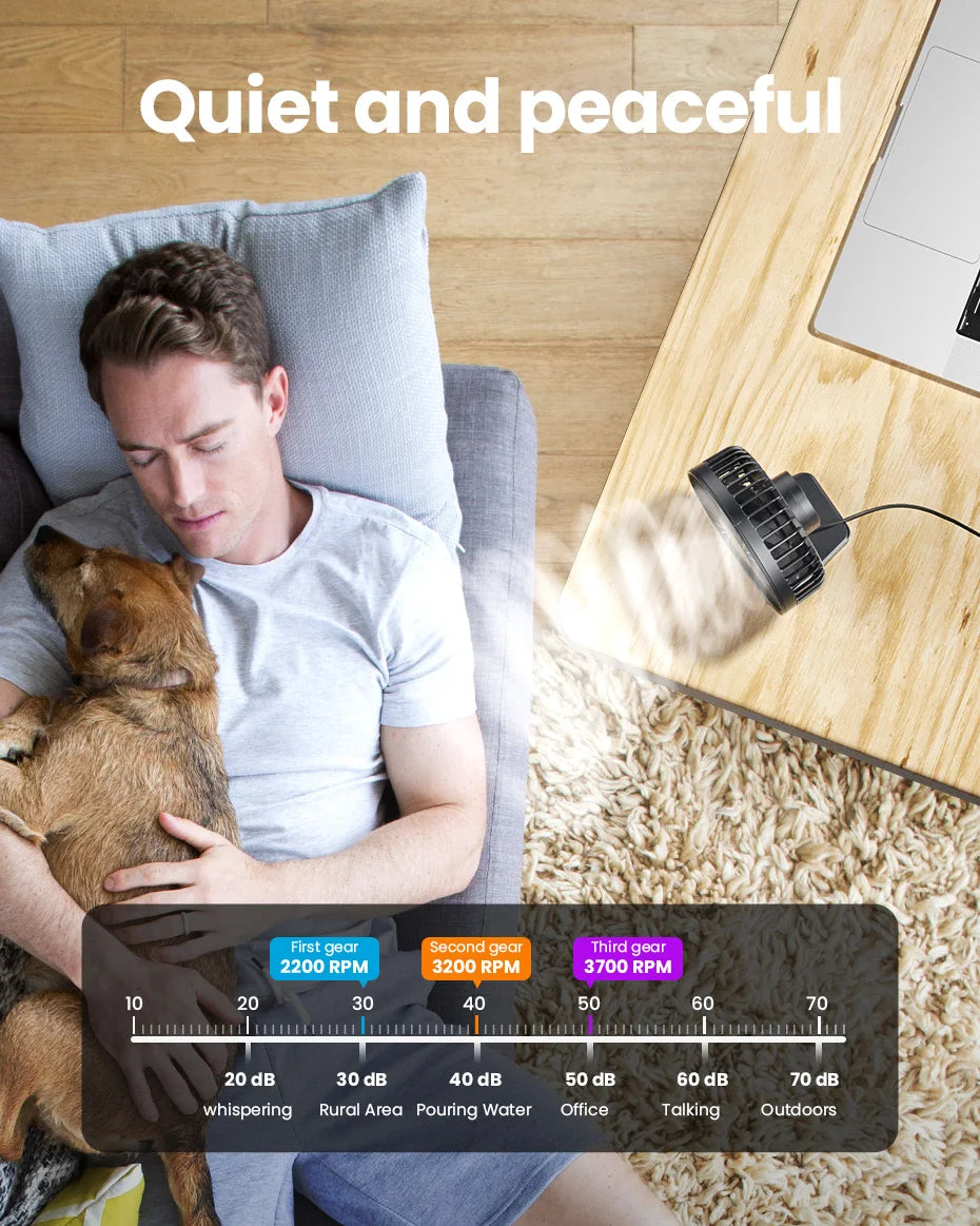 GAIATOP Mini USB Desktop Portable Fan