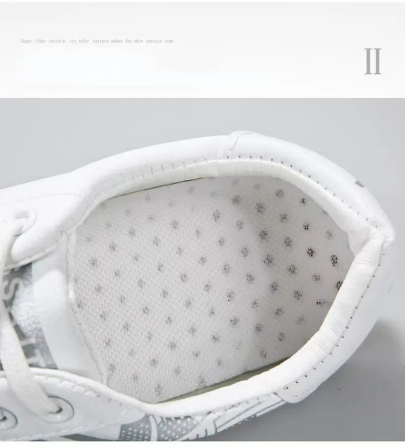 Men's White Casual Trainer Shoes, Outdoor Sport Shoes