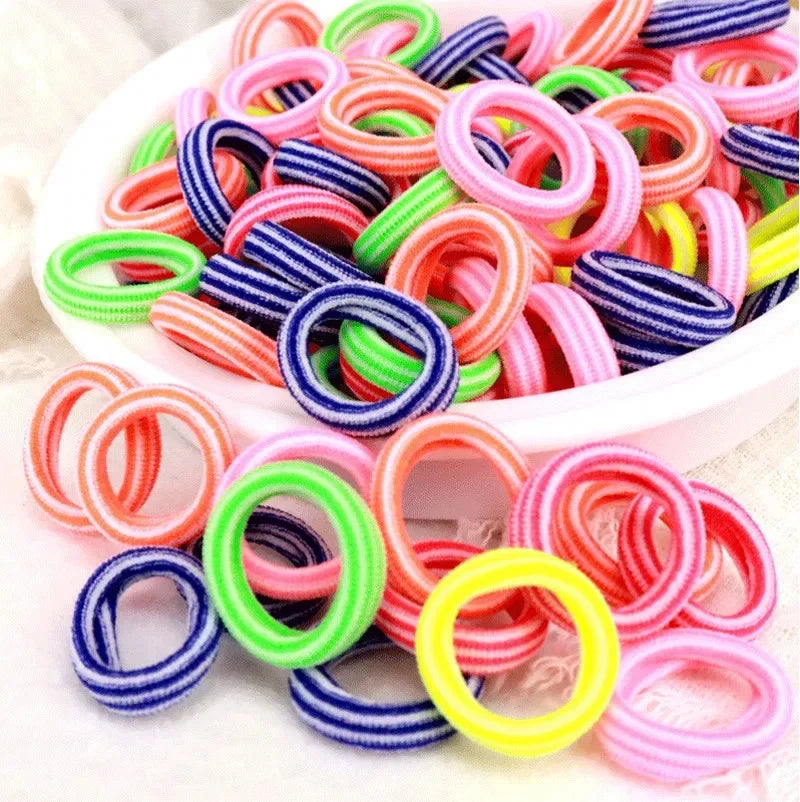 200Pc Colorful Nylon Elastic Hair Bands