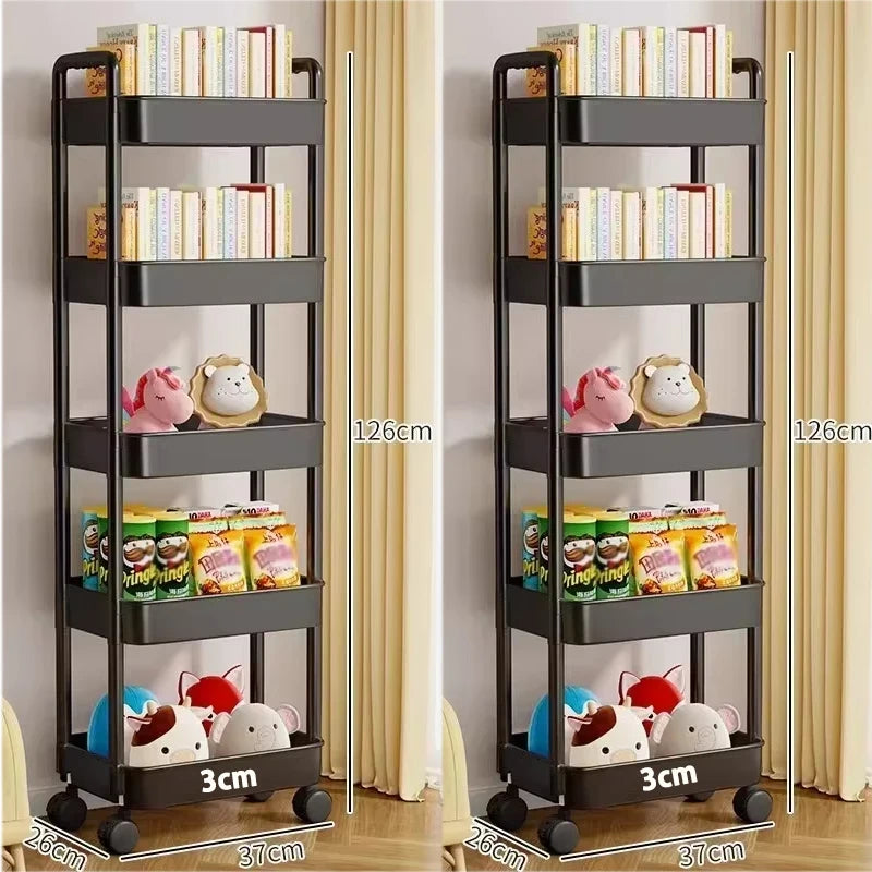 Mobile Kitchen Bookshelf Storage
