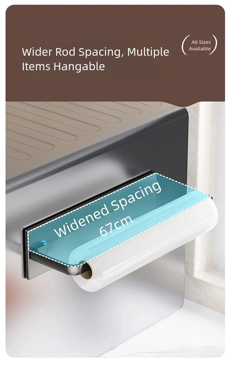 1 magnetic self-adhesive wall-mounted tissue holder with cling film, easy magnetic installation, suitable for kitchen, bathroom