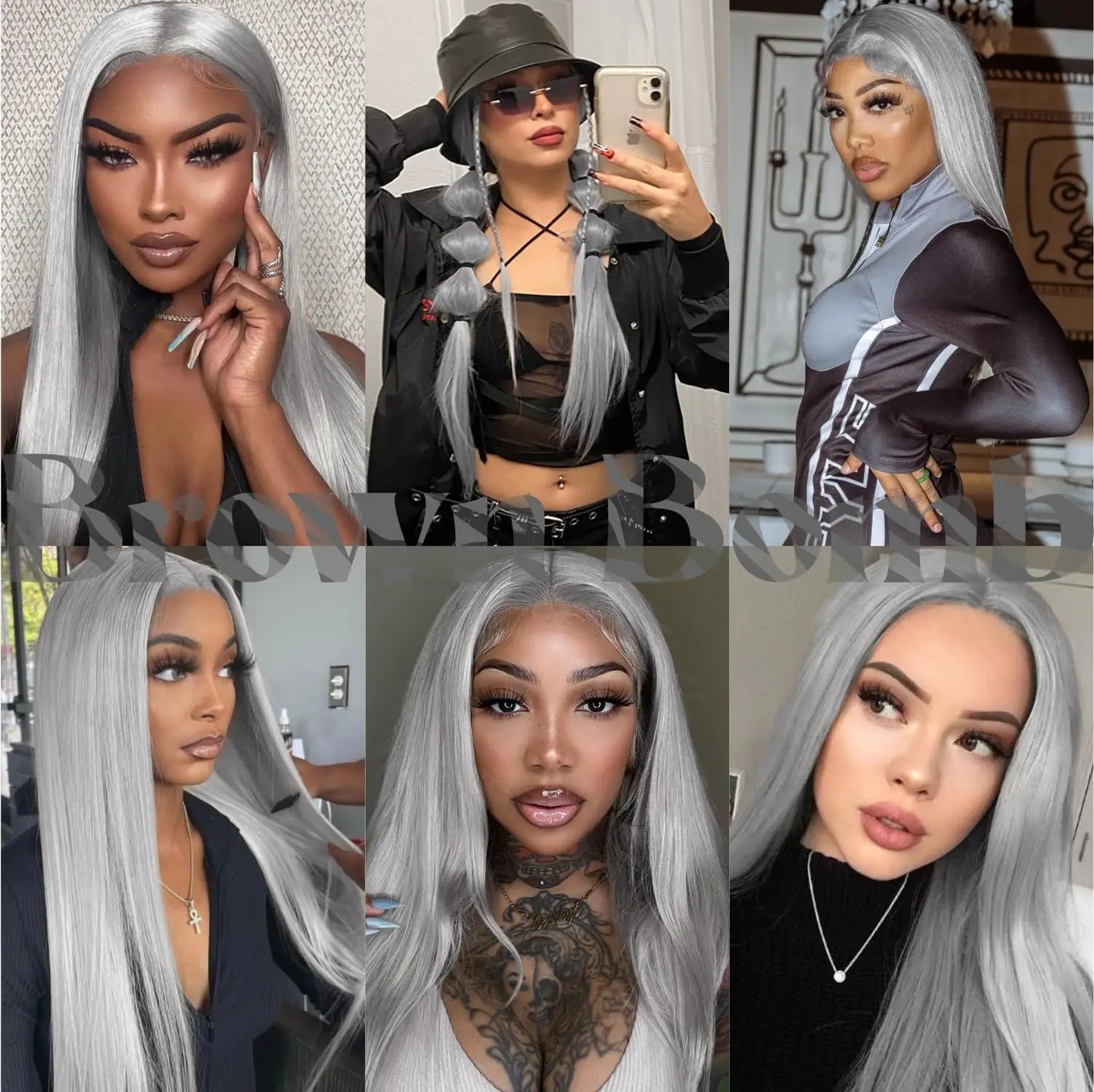 38 Inch 13x6 Hd Lace Frontal Wig 250 Density Grey Straight Human Hair Pre Plucked Transparent 13x4 Lace Frontal Brazilian Wig