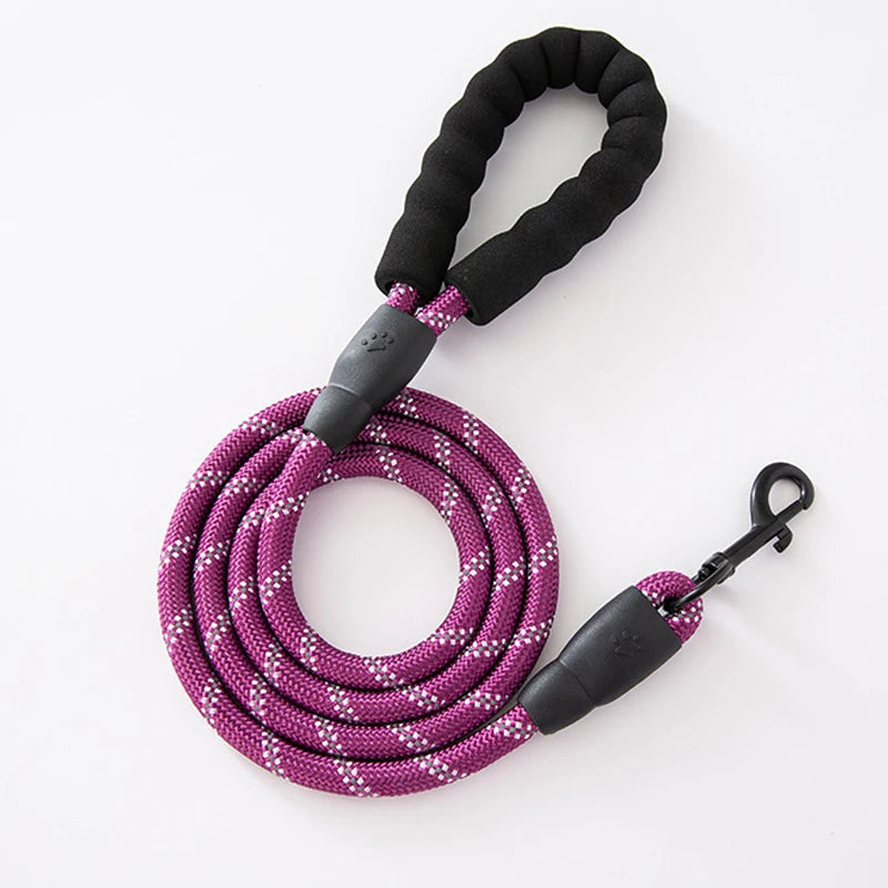 3M Reflective Dog Leash – Padded Handle, Heavy-Duty Double Traction Rope for Small to Large Dogs