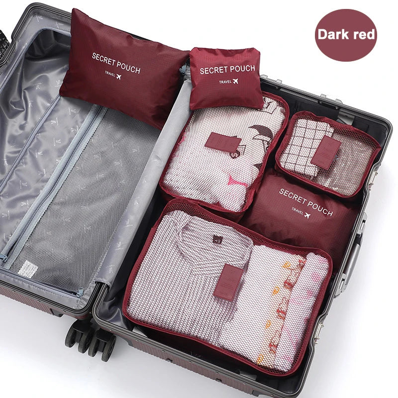 6Pc Travel Clothes Storage Bags