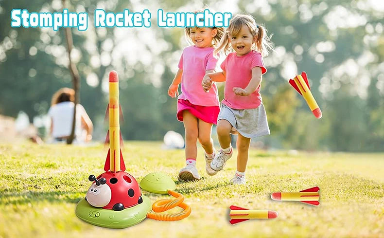 Ladybug Sport Entertainment Game Toy Multifunction Rope Skipping Machine Ferrule Jump Rocket Launcher Outdoor Educational