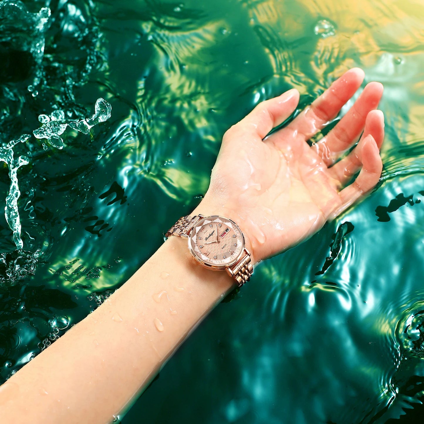 POEDAGAR Women Watch New Fashion Luxury Stainless Steel Wristwatch Bracelet Simple Rose Gold Waterproof Luminous Ladies Watches