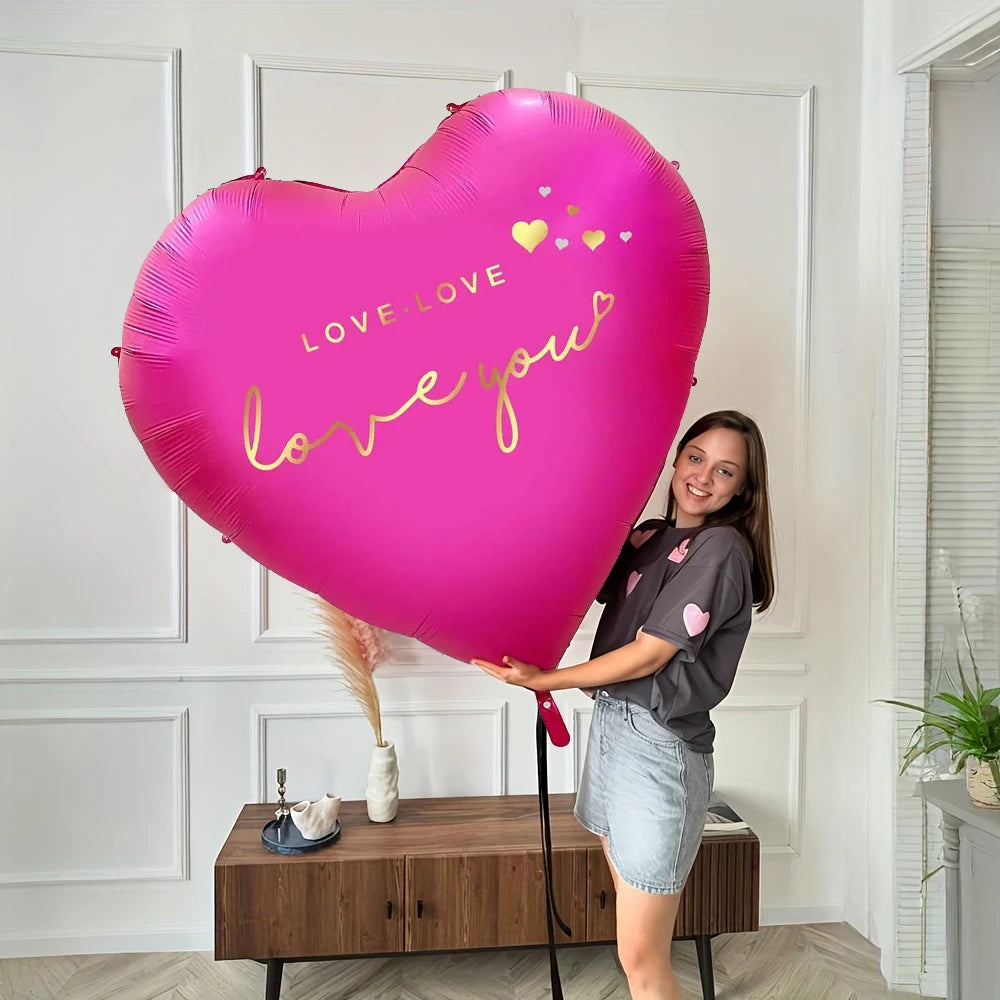 1pc oversized 63 inch Love You aluminum foil love balloon for Valentine's Day, weddings, anniversaries, and birthday decorations