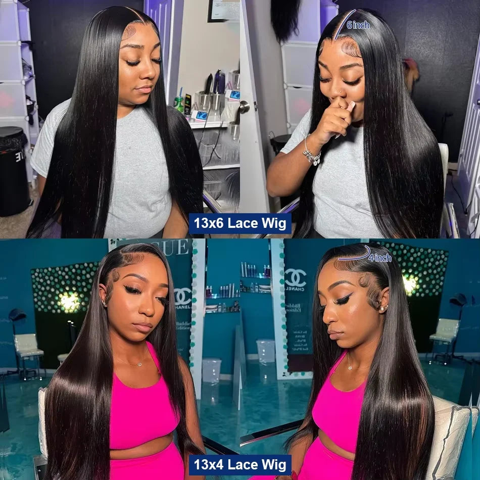 30 40 Inch 13x4 13x6 Straight HD Lace Frontal Wigs Brazilian Remy Lace Front Human Hair Wig Pre Plucked For Women 200 Density