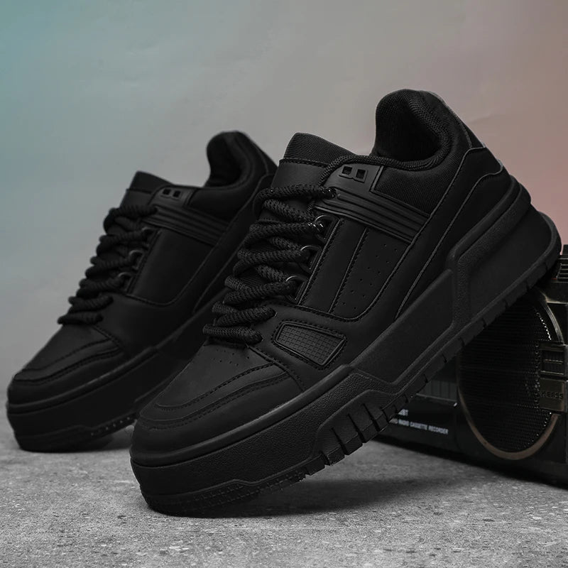 Fashion Versatile White Men Sport Shoes Platform Thick Sole Casual Sneakers  Breathable Lightweight Running Shoes Tennis Shoes