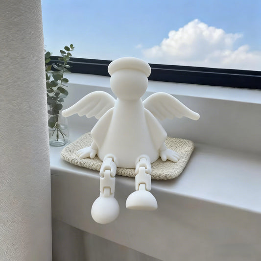 3D Printed Angel Figurine with Wings - Durable Plastic Christmas Decor for Home, Car, Desk. Ideal Gift for All