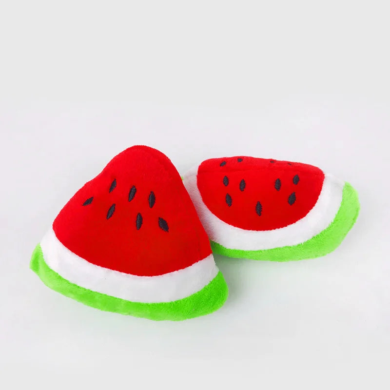 Plush Fruit-Shaped Dog Toy – Squeaky Chew Toy for Small & Medium Dogs, Teeth-Cleaning Pet Toy for Puppies and Cats