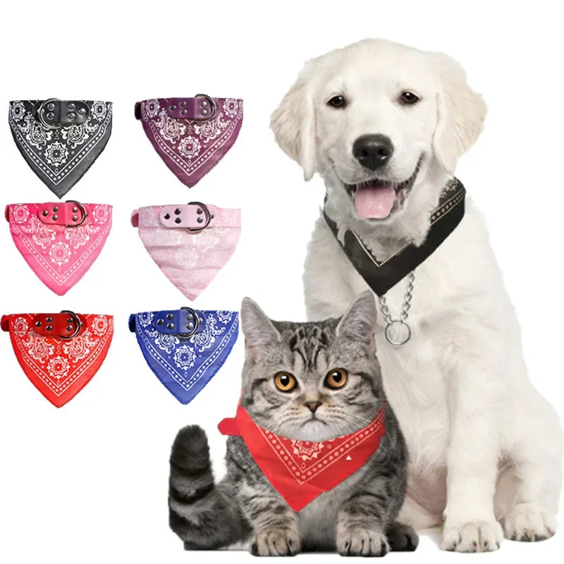Cute Pet Bandana Scarf – Adjustable Neckerchief Collar for Small Dogs and Puppies