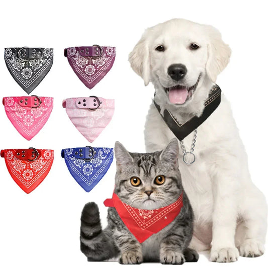 Cute Pet Bandana Scarf – Adjustable Neckerchief Collar for Small Dogs and Puppies