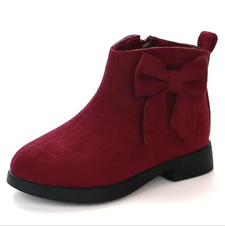 2023 Girls Boots Leather Sport Shoes For Girls Children Warm Boots Fashion Soft Bottom Princess Snow Boots Kids Sneakers