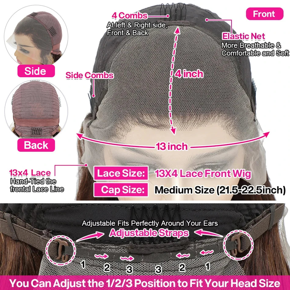 13x4 Straight Lace Frontal Bob Wig Pre Plucked Human Hair Wigs Brazilian Remy Bone Straight Short Bob Wig For Women 10-14 Inch