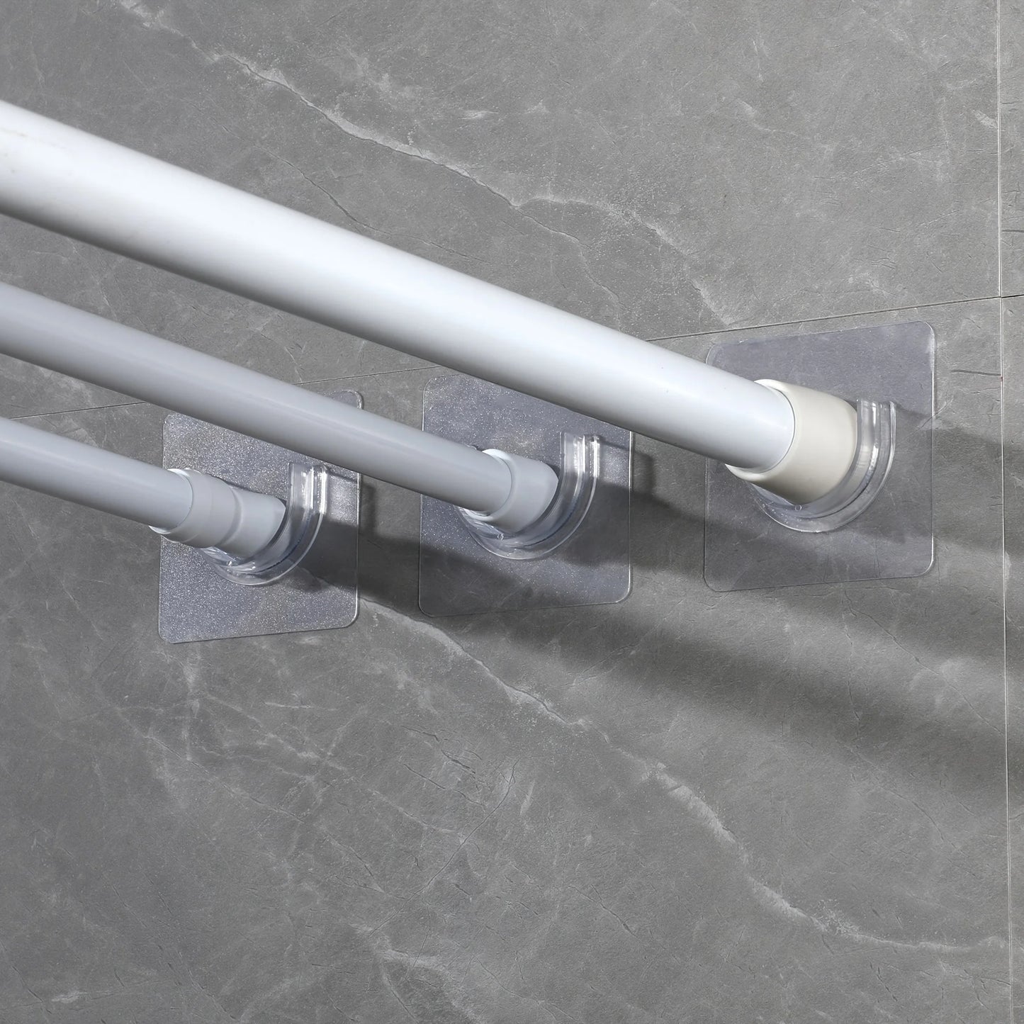 Self Adhesive Telescopic Pole Support Sticker Punch-free Household Telescopic Rod Holder Crossbar Wall Hooks Fixing Bracket