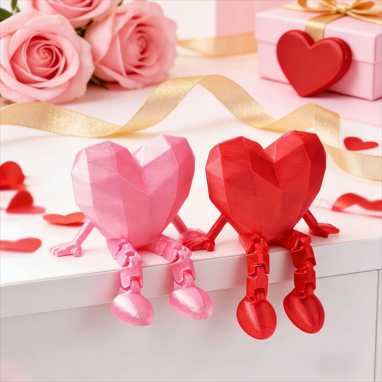 2026 Valentine's Day Heart Joint Miniature Figurine Doll Happy Valentine's Day Party Decor for Home Creative Valentine Love Gift