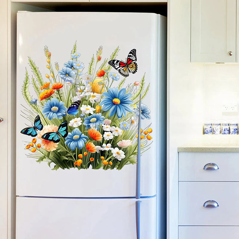 Butterfly Flower Waterproof Toilet Sticker Bathroom Toilet Seat Beautification Decorative Sticker Self-adhesive Decals