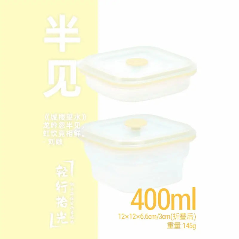 Silicone Snack Containers for Kids Food Containers with Lids, Fruit Container for Lunch, Foldable Lunch Container for Kids