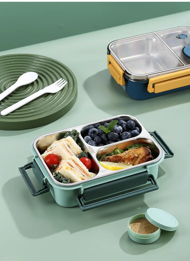 850ml Portable Lunch Boxes for Children Adults Thermo Soup Bento Box Stainless Steel Insulated Heating Food Storage Container