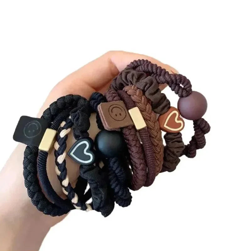 10-Piece Women’s Elastic Hair Ring Set – Soft No-Snag Bands